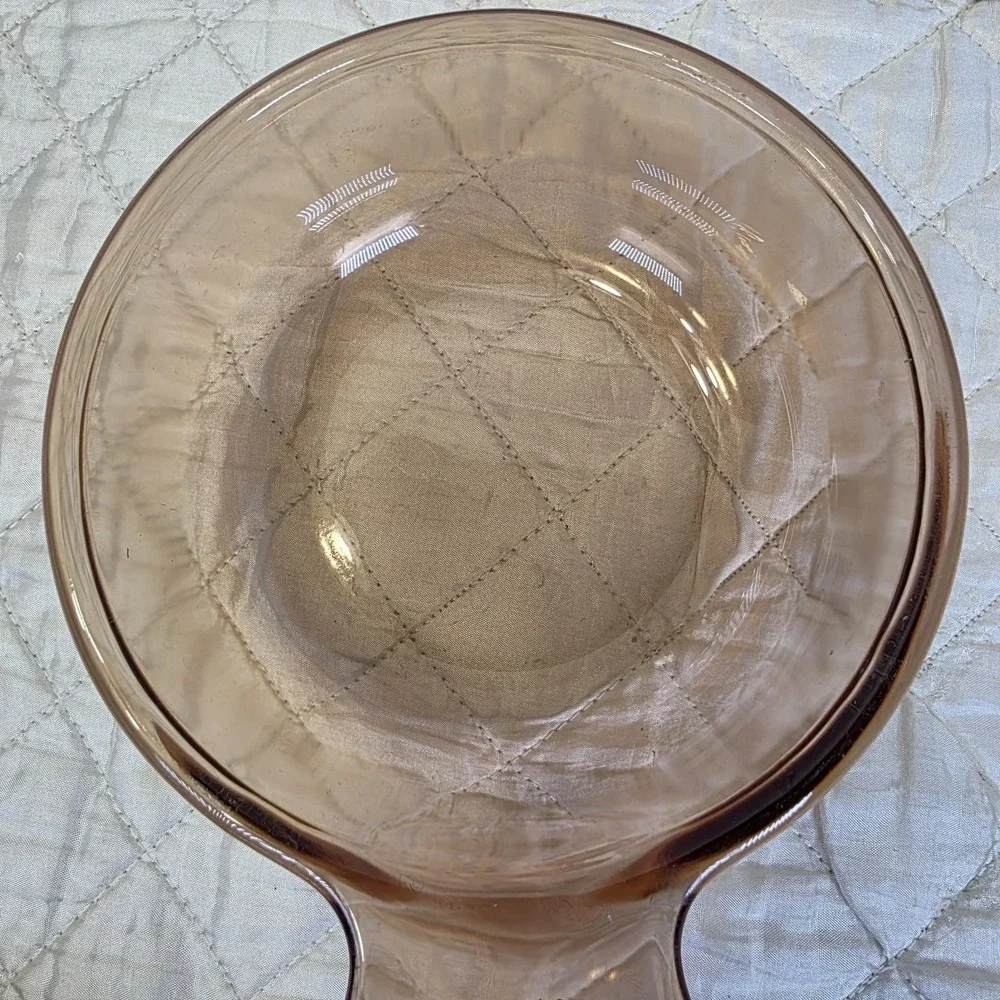 Corning Vision Ware Pyrex Grab-It Bowl V-150-B w/ Glass Lid P-150-C -Amber-5.25